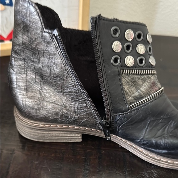 Rieker Black and Gray Studded Ankle Boots - Picture 8 of 9
